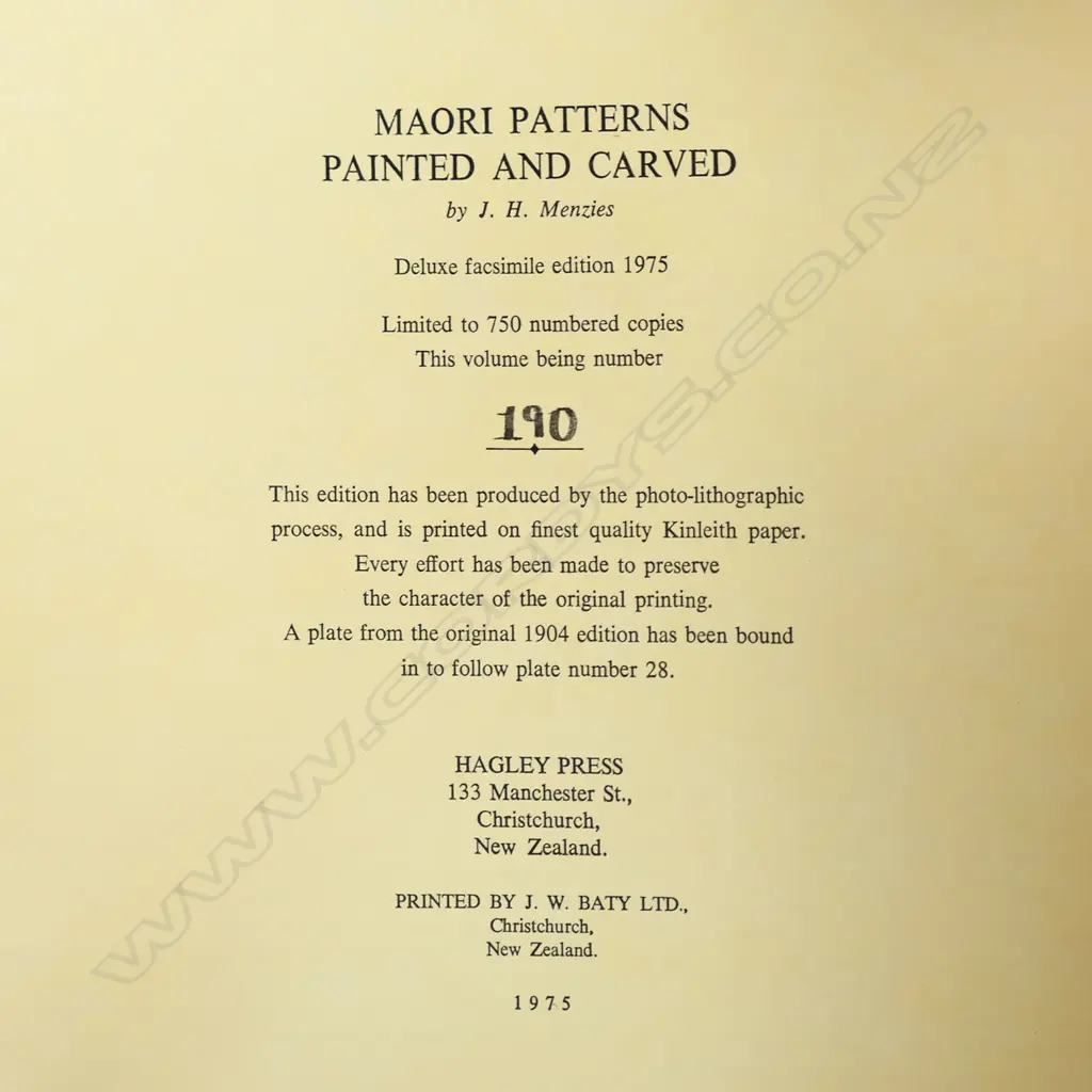J H Menzies 'Māori Patterns Painted and Carved', Image 1++